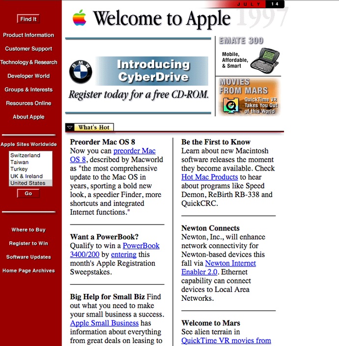 apple staryj sajt